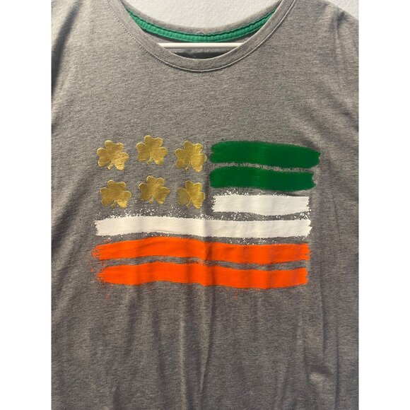St Patrick’s Day Irish Flag Themed Gold Foil Short Sleeve Woman’s T-Shirt 3XL 22 - Picture 2 of 7